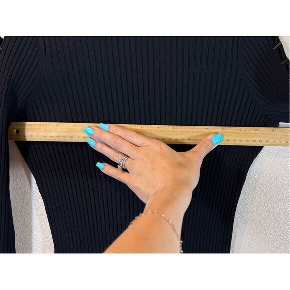 NWOT Jonathan Simkhai Tamera Metal Detail Long Sleeve Knit Mini Dress Small - Picture 10 of 11